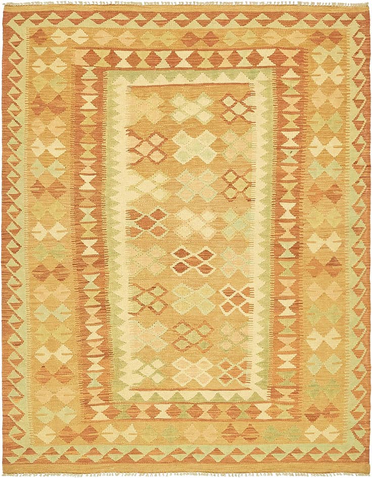 Detail image of 4' 10 x 6' 9 Hand Woven Kilim Waziri Wool Rug