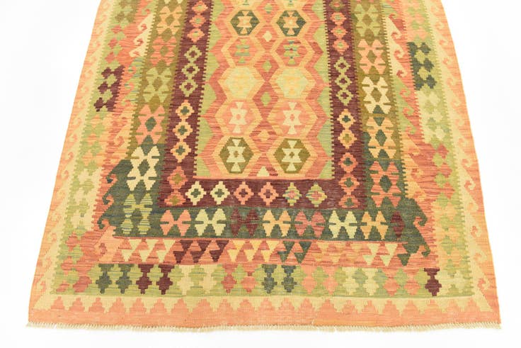 Detail image of 4' 5 x 6' 5 Hand Woven Kilim Waziri Wool Rug