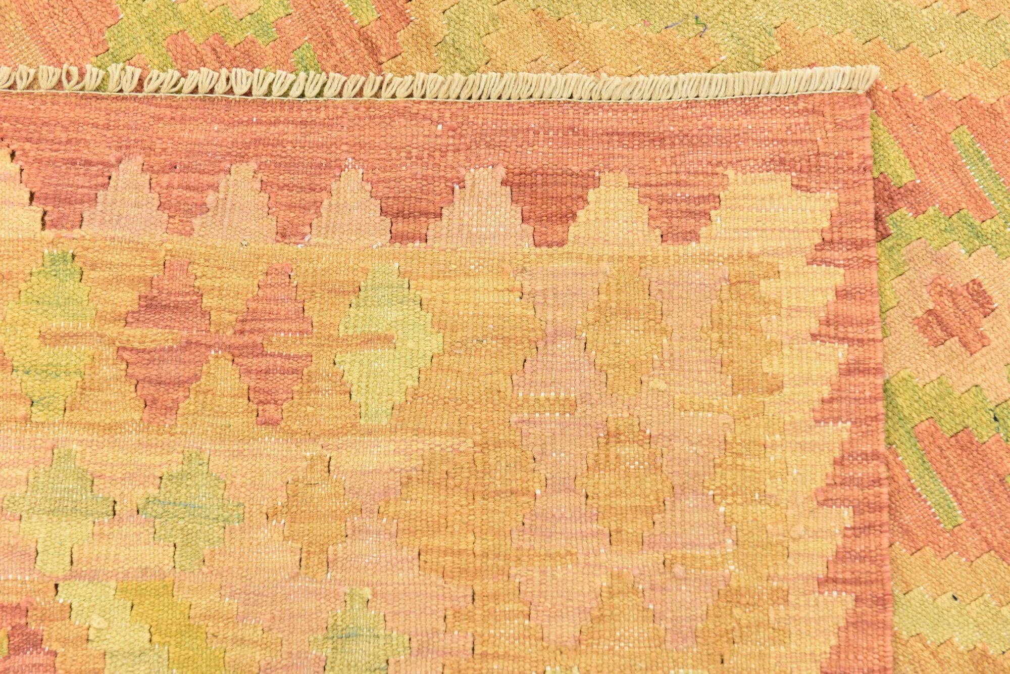 4' 9 x 6' 5 Hand Woven Kilim Waziri Wool Rug