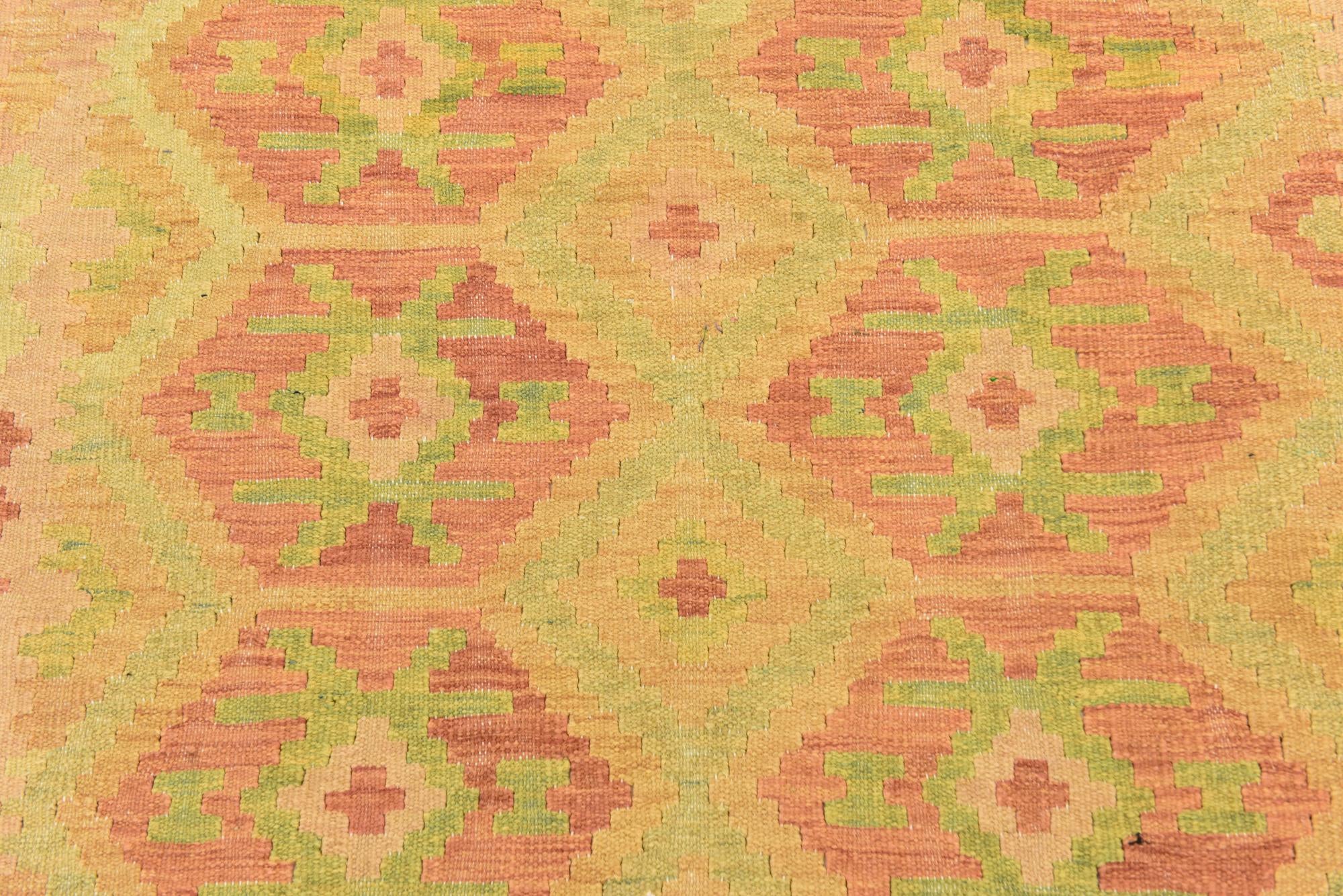 4' 9 x 6' 5 Hand Woven Kilim Waziri Wool Rug