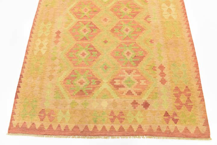 4' 9 x 6' 5 Hand Woven Kilim Waziri Wool Rug