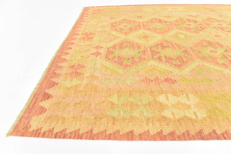 Detail image of 4' 9 x 6' 5 Hand Woven Kilim Waziri Wool Rug