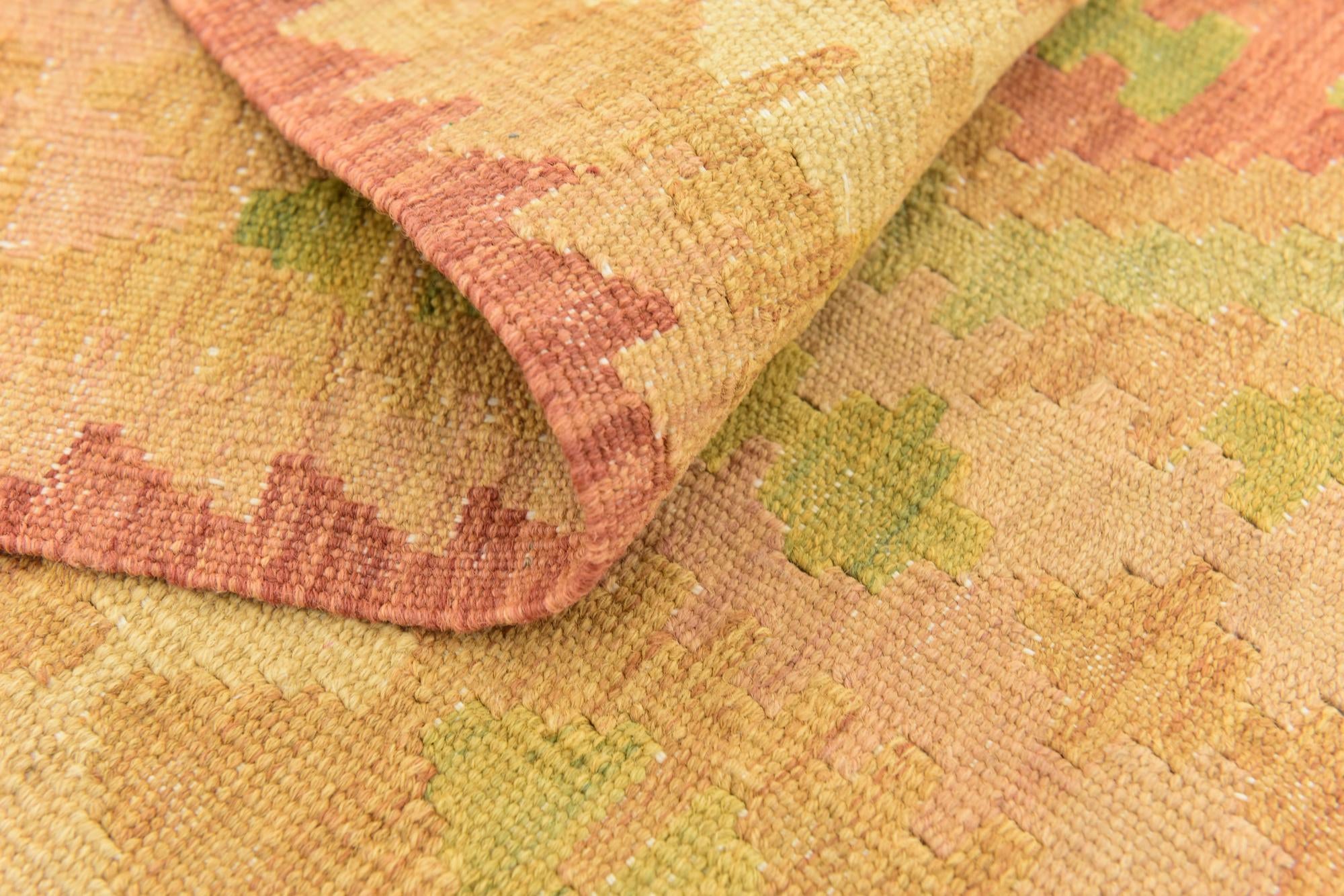 4' 9 x 6' 5 Hand Woven Kilim Waziri Wool Rug