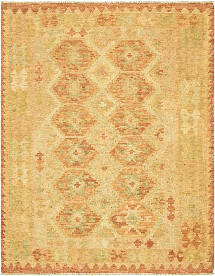 Detail image of 4' 9 x 6' 5 Hand Woven Kilim Waziri Wool Rug