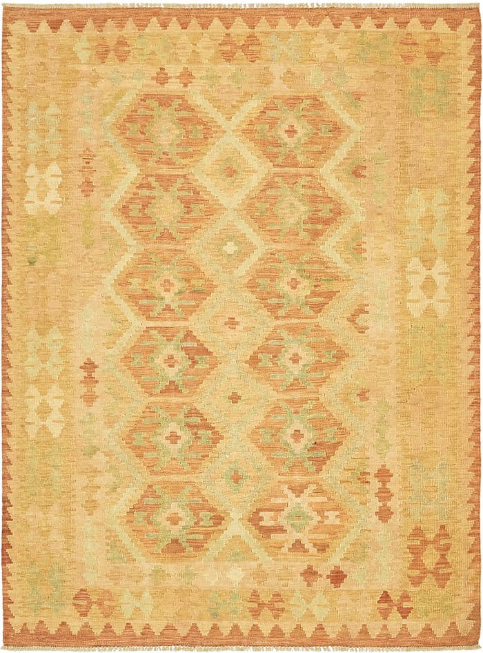 Detail image of 4' 9 x 6' 5 Hand Woven Kilim Waziri Wool Rug