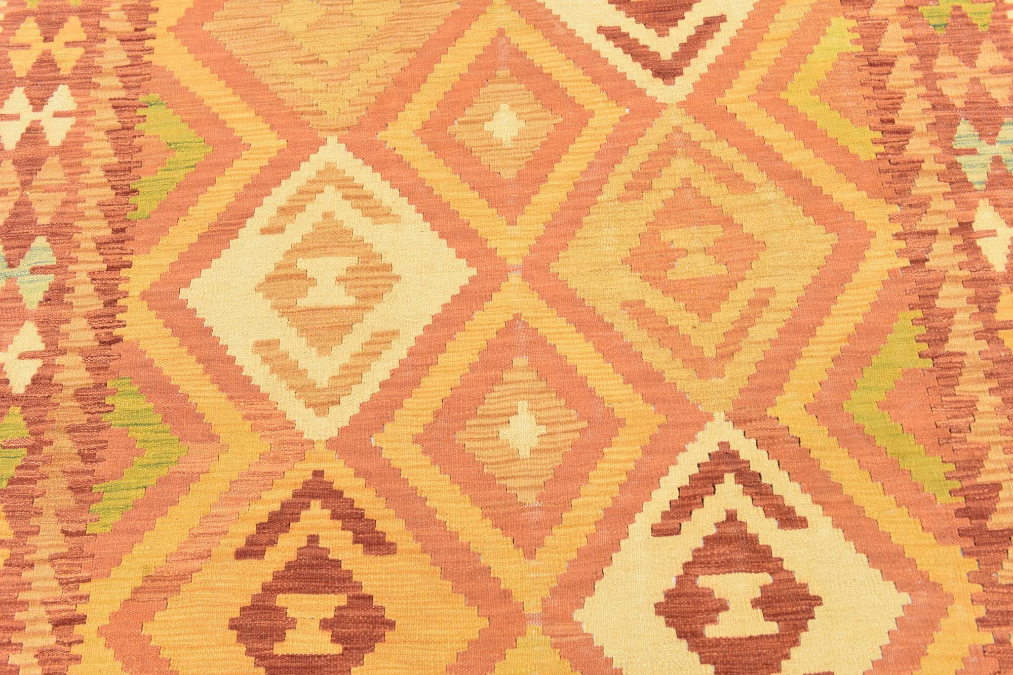 4' 7 x 6' 7 Hand Woven Kilim Waziri Wool Rug