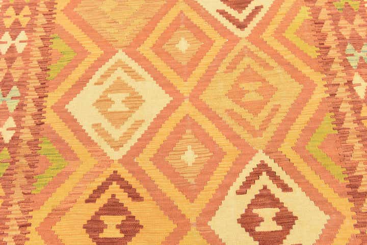 4' 7 x 6' 7 Hand Woven Kilim Waziri Wool Rug