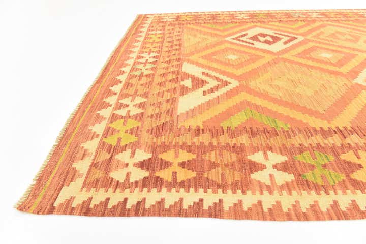 4' 7 x 6' 7 Hand Woven Kilim Waziri Wool Rug
