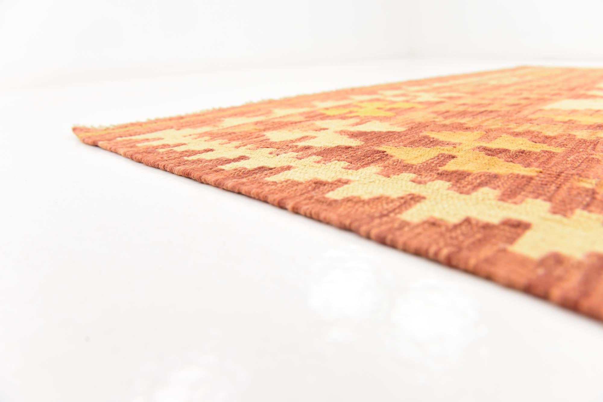 4' 7 x 6' 7 Hand Woven Kilim Waziri Wool Rug
