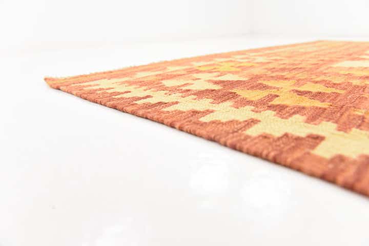 4' 7 x 6' 7 Hand Woven Kilim Waziri Wool Rug