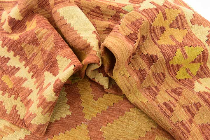 4' 7 x 6' 7 Hand Woven Kilim Waziri Wool Rug