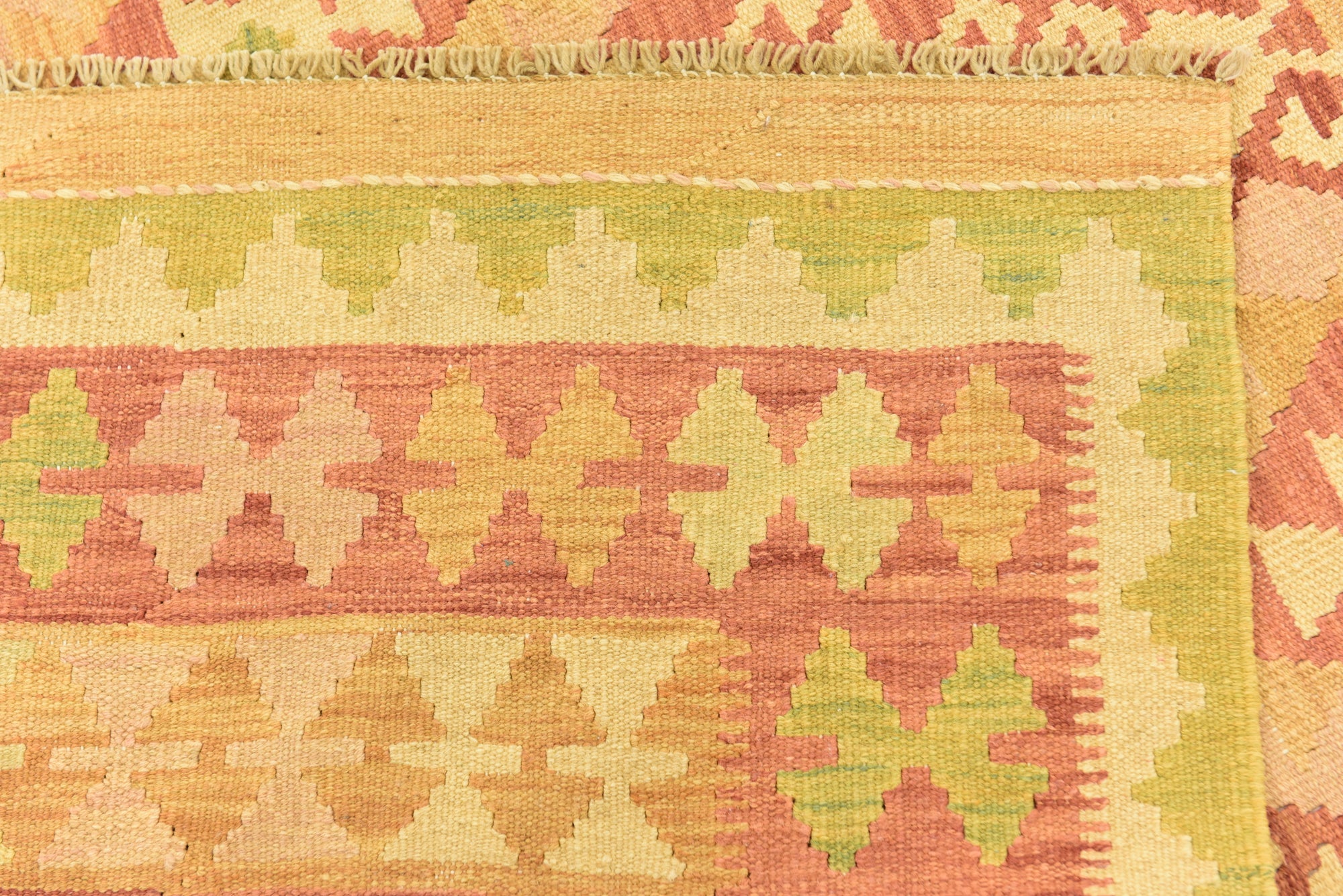 6' 4 x 9' 9 Hand Woven Kilim Waziri Wool Rug