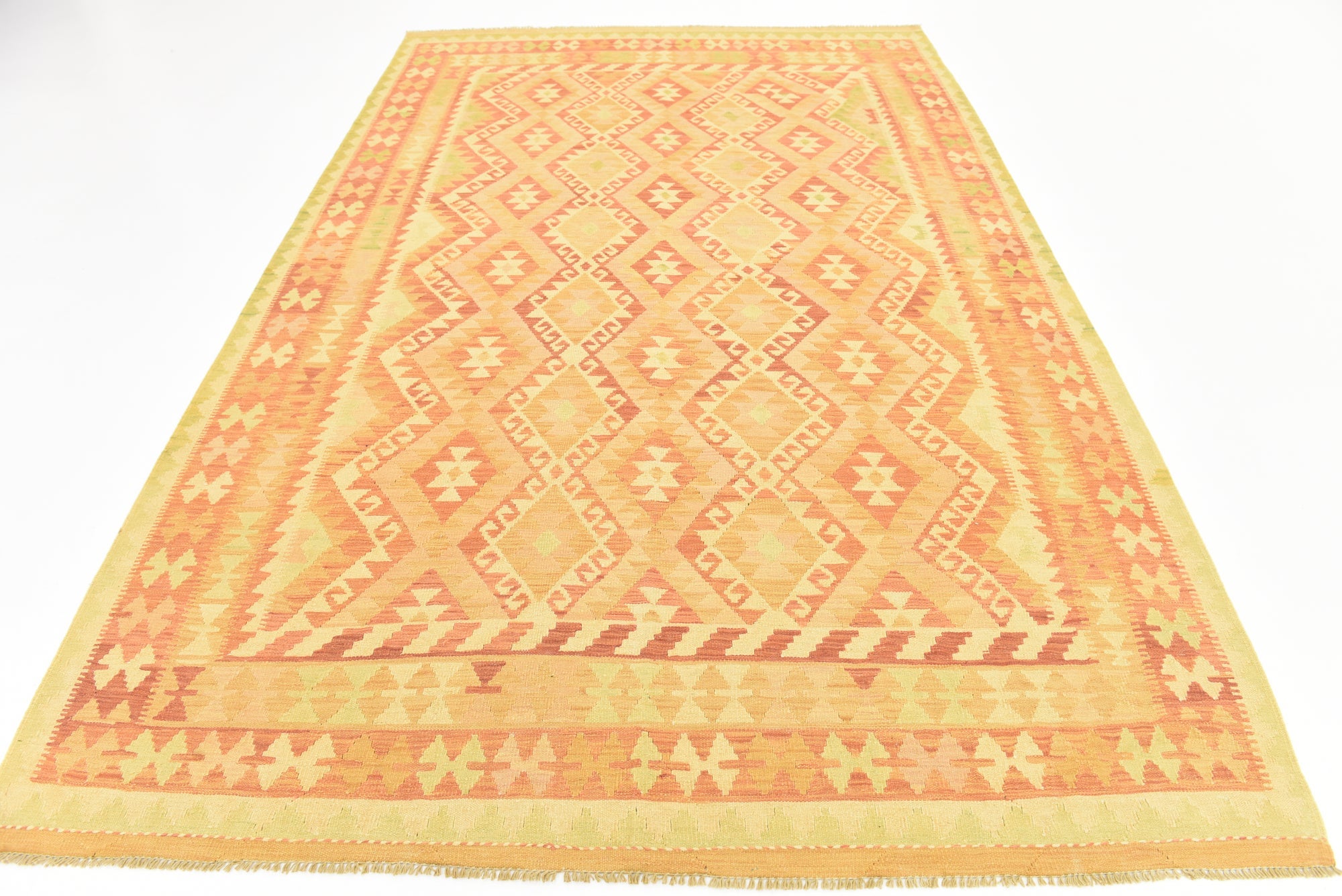 6' 4 x 9' 9 Hand Woven Kilim Waziri Wool Rug