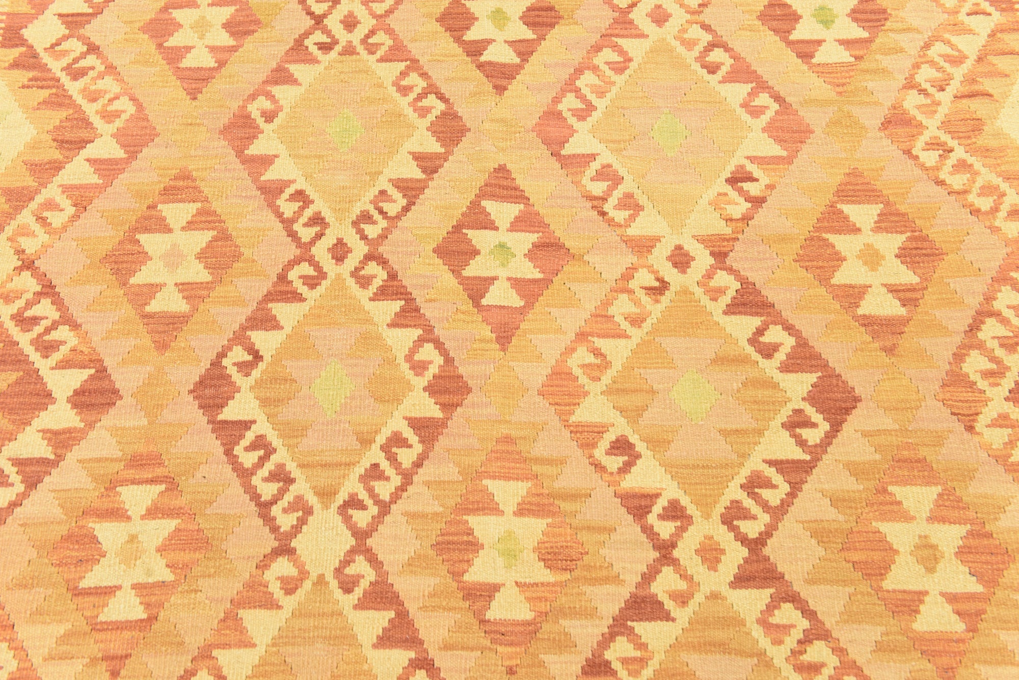 6' 4 x 9' 9 Hand Woven Kilim Waziri Wool Rug