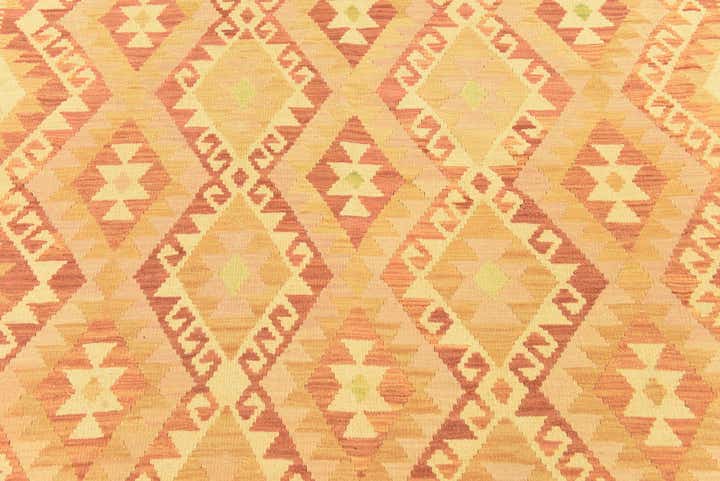 6' 4 x 9' 9 Hand Woven Kilim Waziri Wool Rug