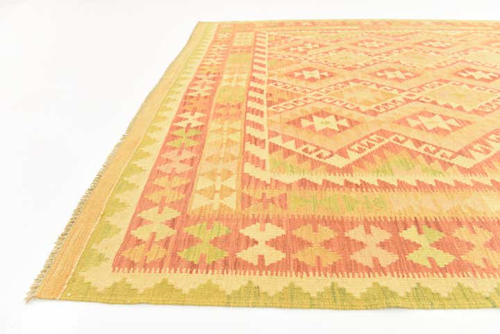 6' 4 x 9' 9 Hand Woven Kilim Waziri Wool Rug
