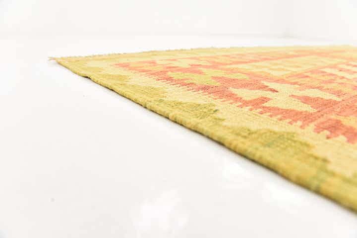 6' 4 x 9' 9 Hand Woven Kilim Waziri Wool Rug