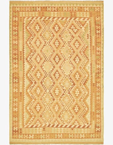 6' 4 x 9' 9 Hand Woven Kilim Waziri Wool Rug