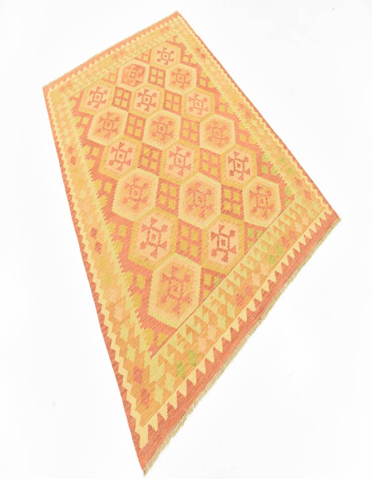 Detail image of 4' 10 x 6' 7  Hand Woven Kilim Waziri Wool Rug