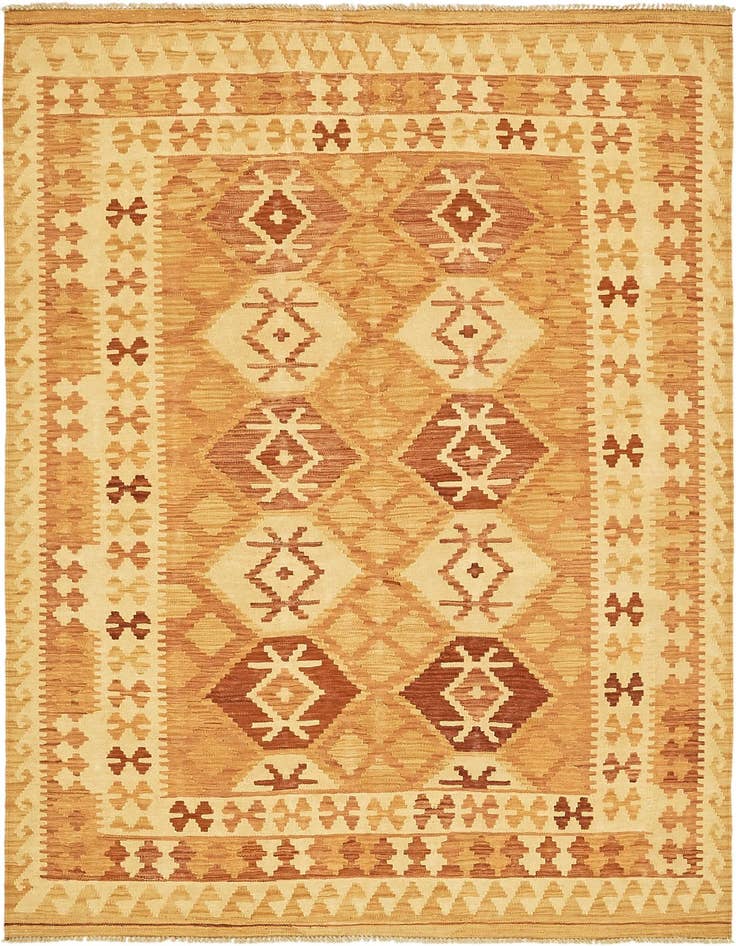 Detail image of 4' 9 x 6' 8 Hand Woven Kilim Waziri Wool Rug