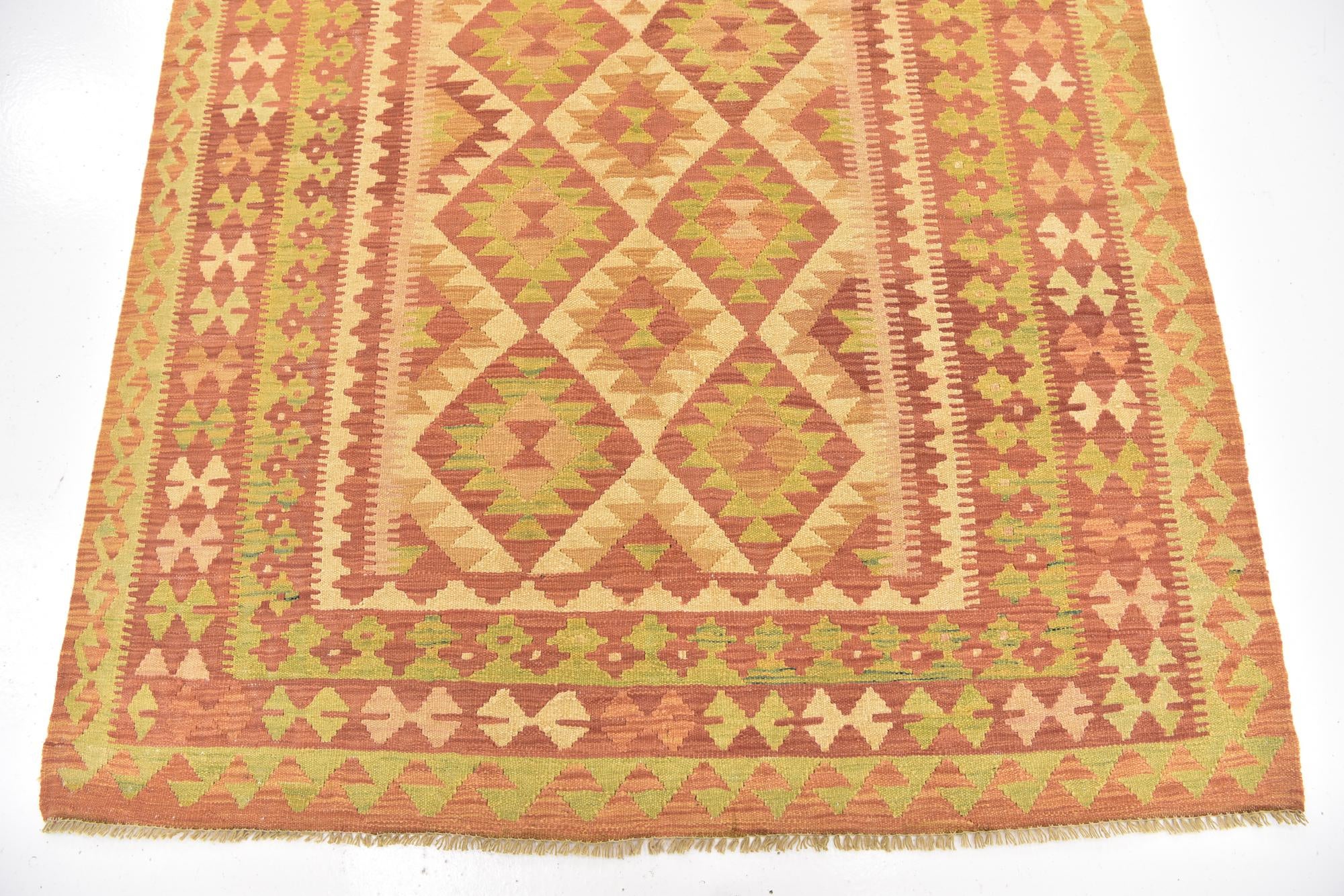 145cm x 200cm Hand Woven Kilim Waziri Wool Rug
