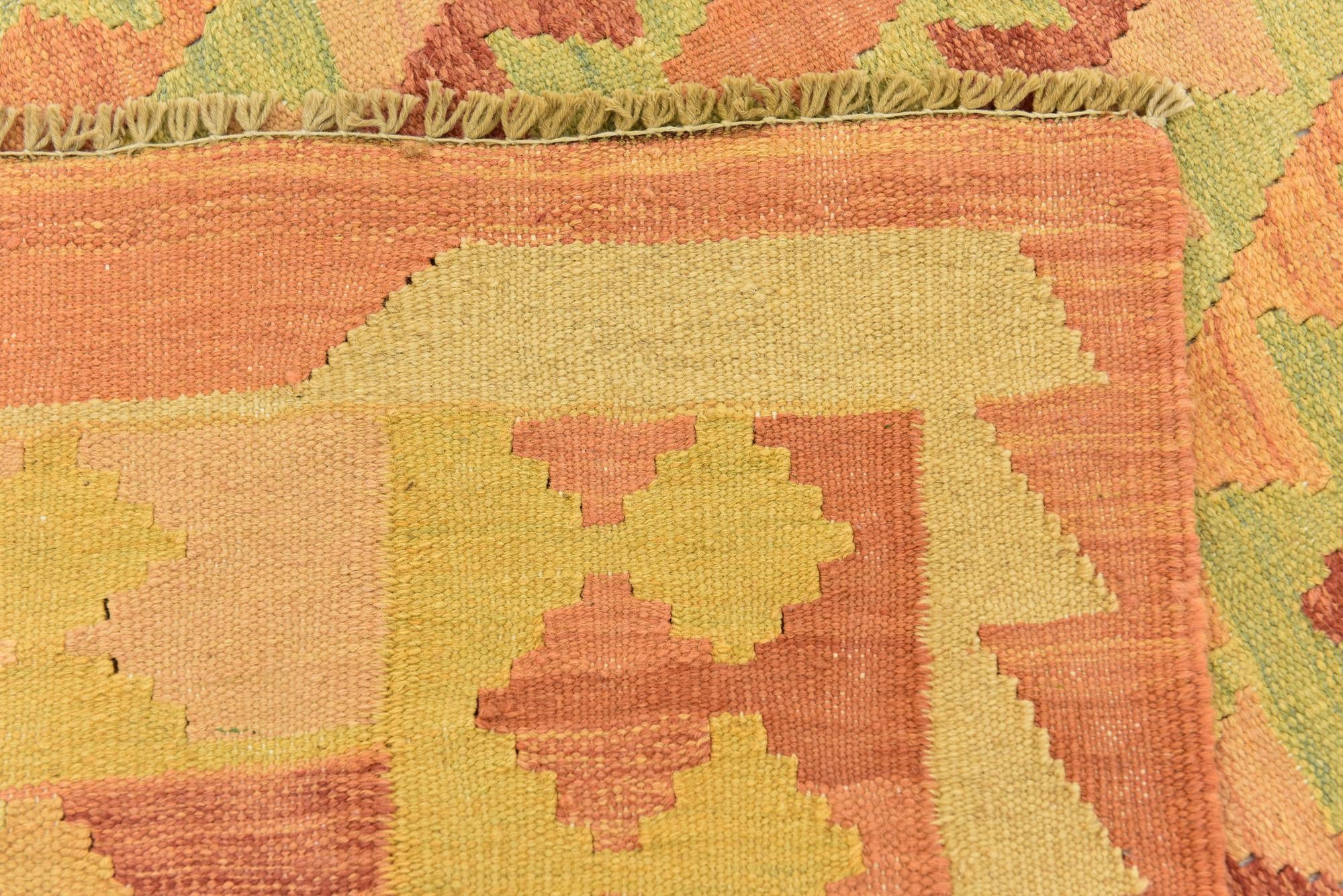 5' x 6' 6 Hand Woven Kilim Waziri Wool Rug