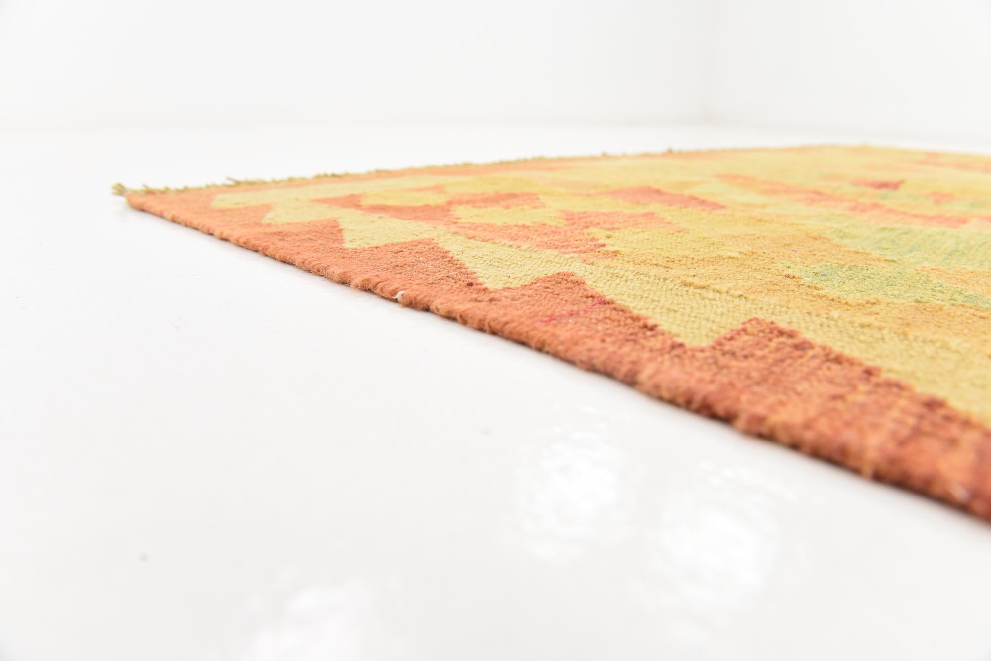 5' x 6' 6 Hand Woven Kilim Waziri Wool Rug