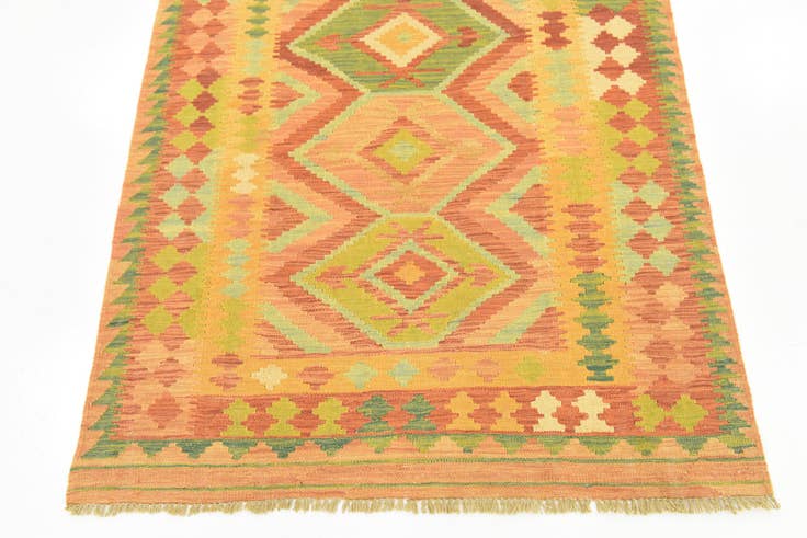 Detail image of 3' 8 x 6' 3 Hand Woven Kilim Waziri Wool Rug