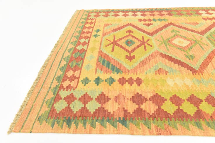 Detail image of 3' 8 x 6' 3 Hand Woven Kilim Waziri Wool Rug