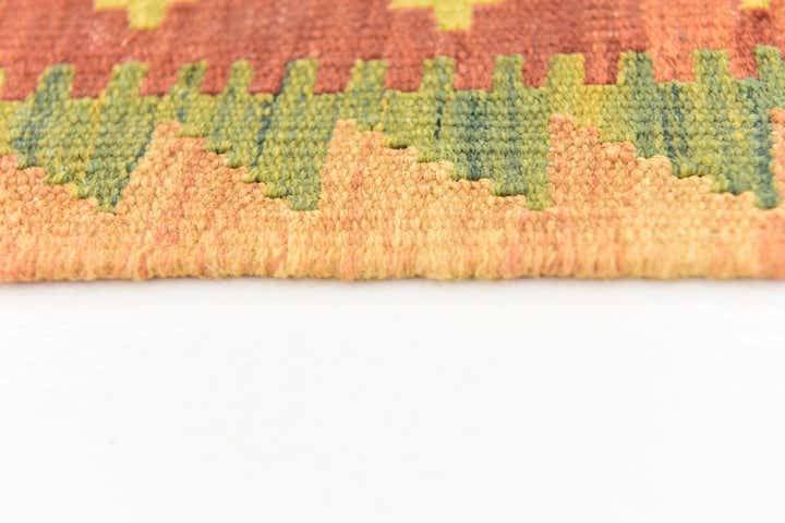 3' 8 x 6' 3 Hand Woven Kilim Waziri Wool Rug