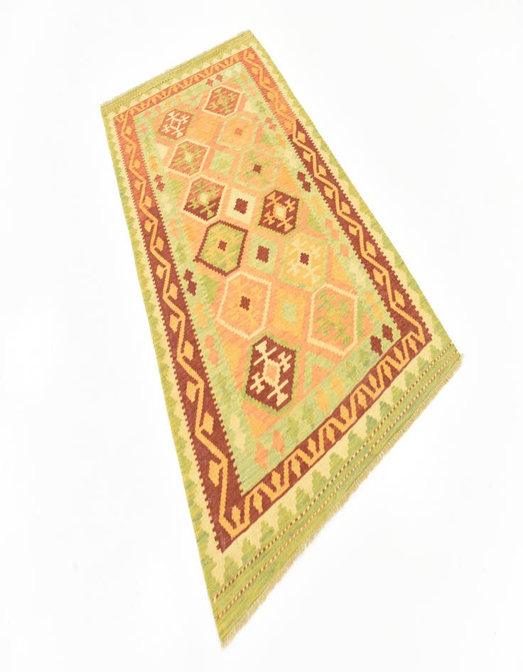 Detail image of 3' 9 x 6' 4 Hand Woven Kilim Waziri Wool Rug