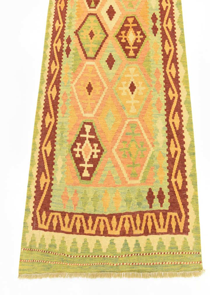 3' 9 x 6' 4 Hand Woven Kilim Waziri Wool Rug