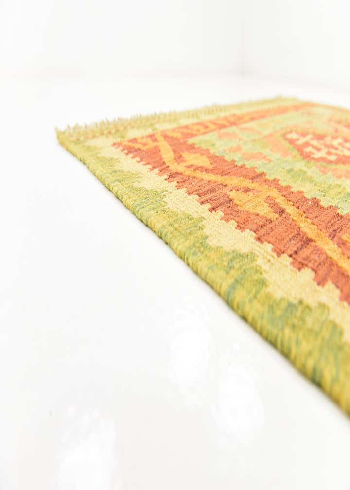 3' 9 x 6' 4 Hand Woven Kilim Waziri Wool Rug
