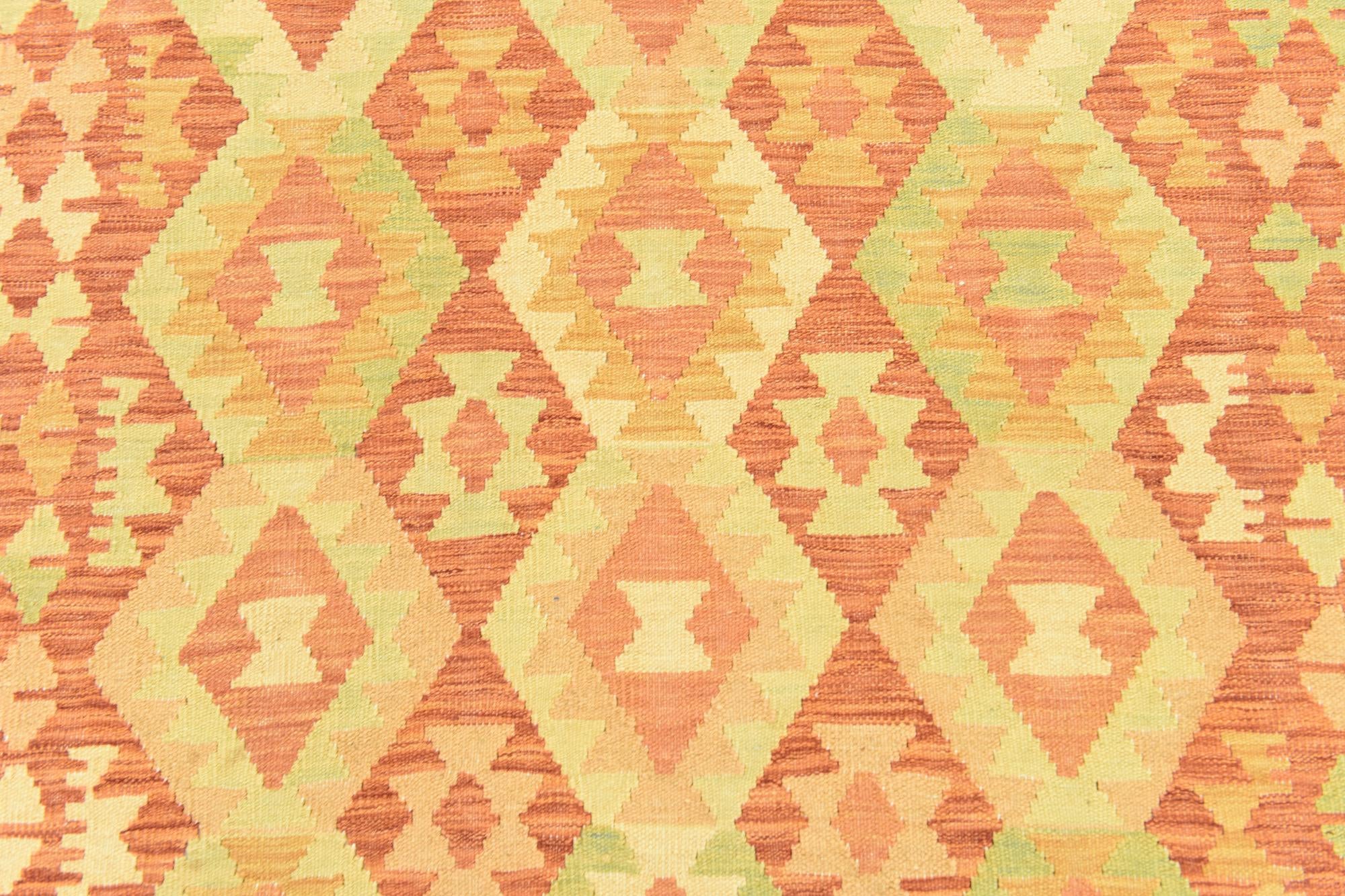 3' 9 x 6' 6 Hand Woven Kilim Waziri Wool Rug