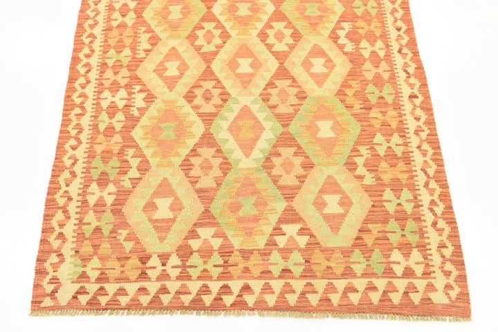 3' 9 x 6' 6 Hand Woven Kilim Waziri Wool Rug