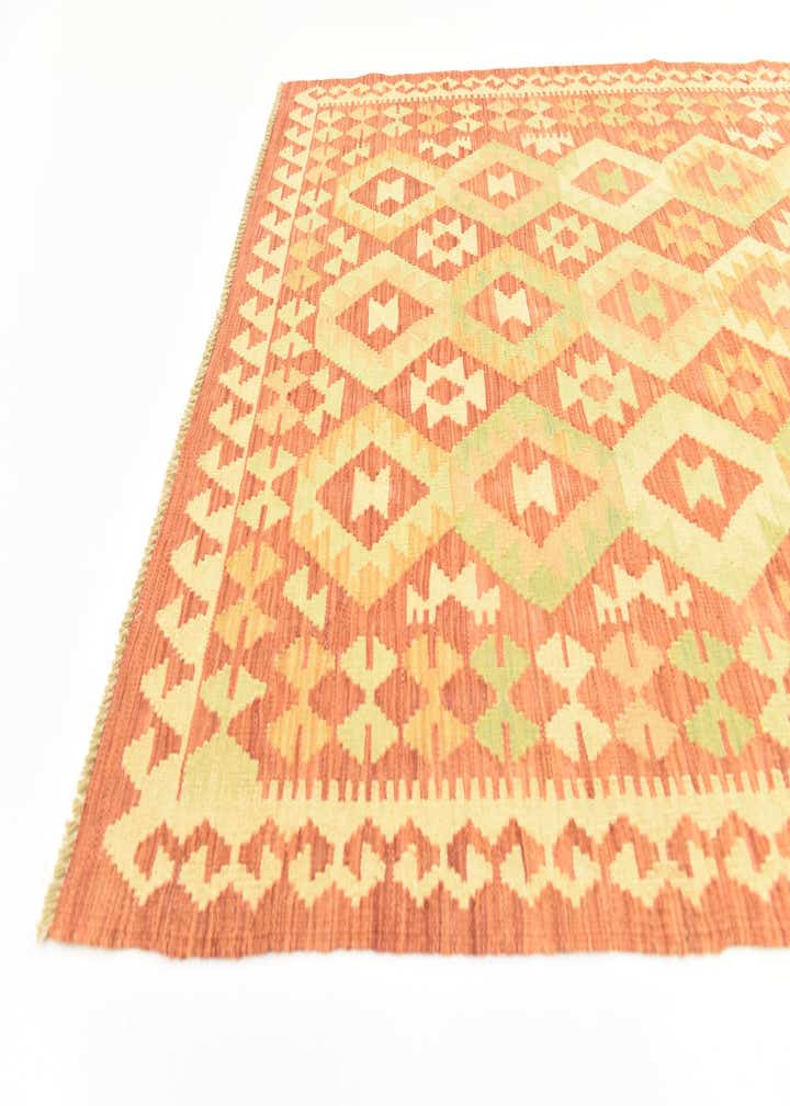3' 9 x 6' 6 Hand Woven Kilim Waziri Wool Rug