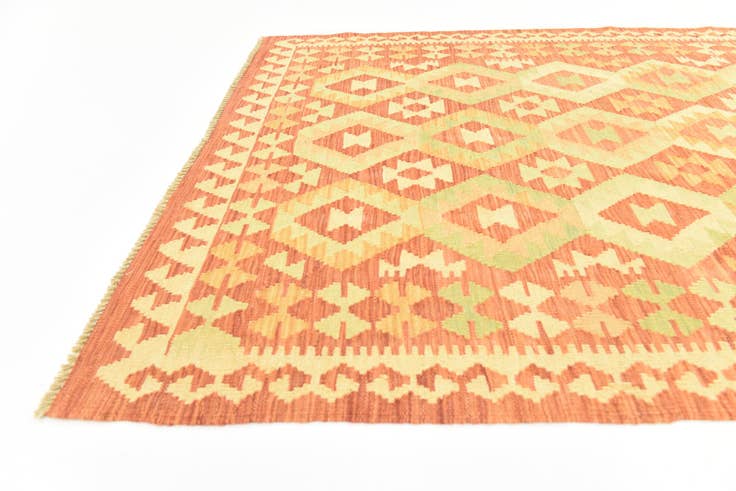 Detail image of 3' 9 x 6' 6 Hand Woven Kilim Waziri Wool Rug