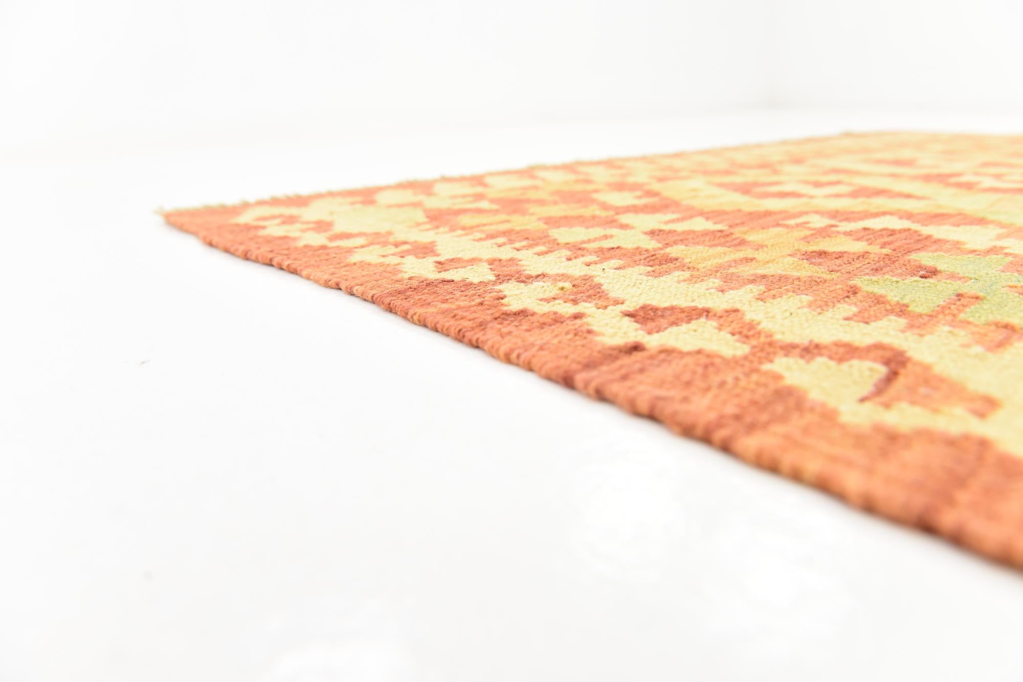 3' 9 x 6' 6 Hand Woven Kilim Waziri Wool Rug