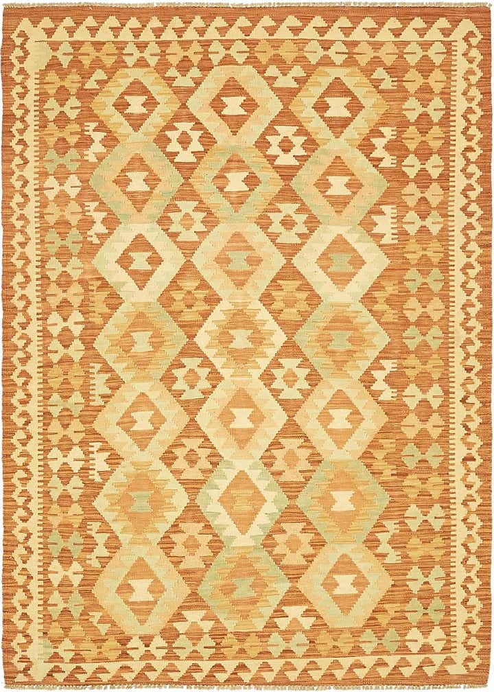 3' 9 x 6' 6 Hand Woven Kilim Waziri Wool Rug