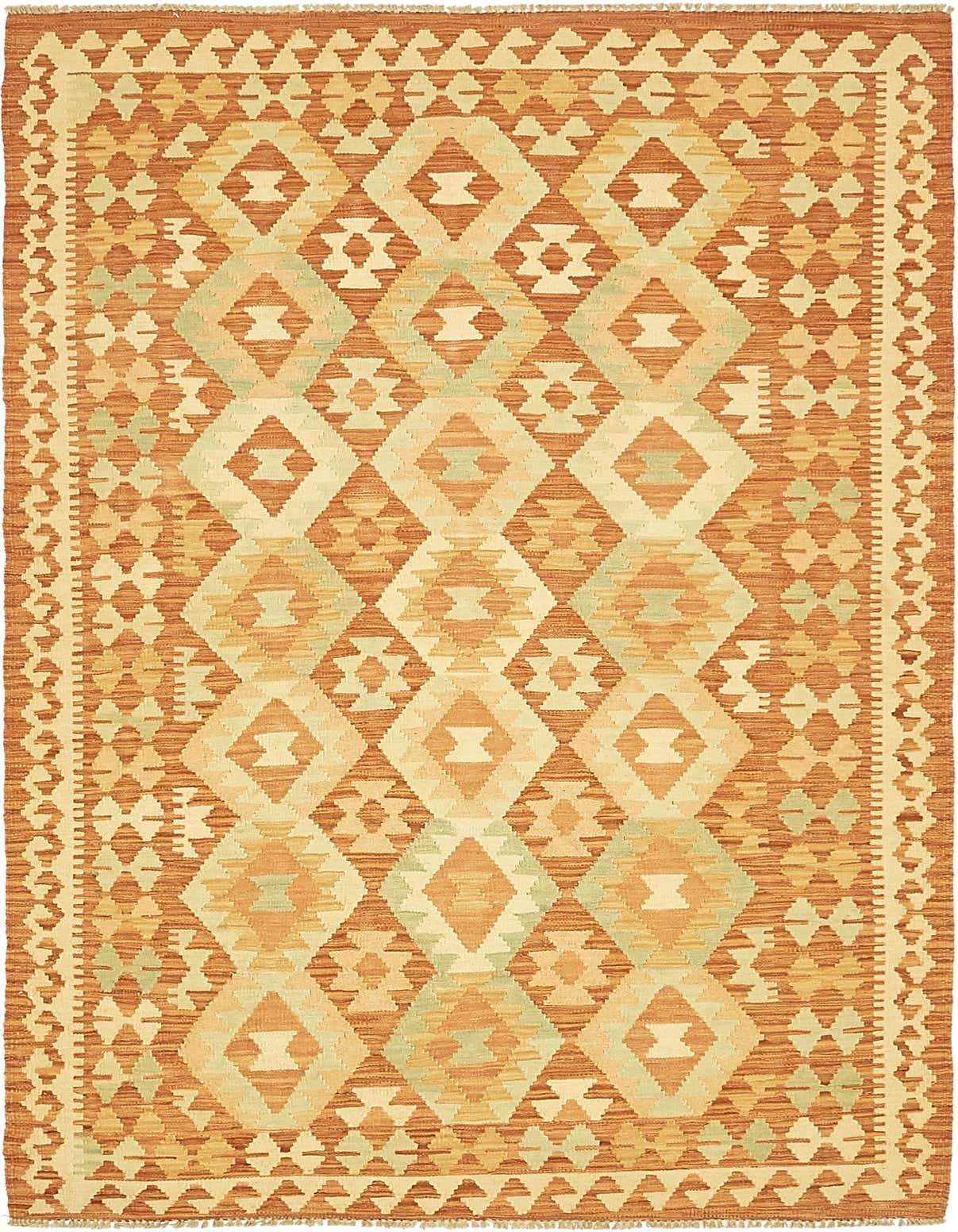 3' 9 x 6' 6 Hand Woven Kilim Waziri Wool Rug