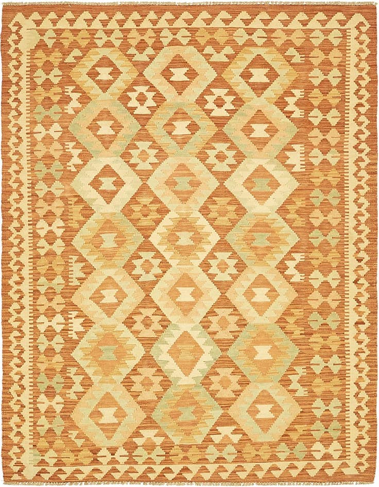 Detail image of 3' 9 x 6' 6 Hand Woven Kilim Waziri Wool Rug