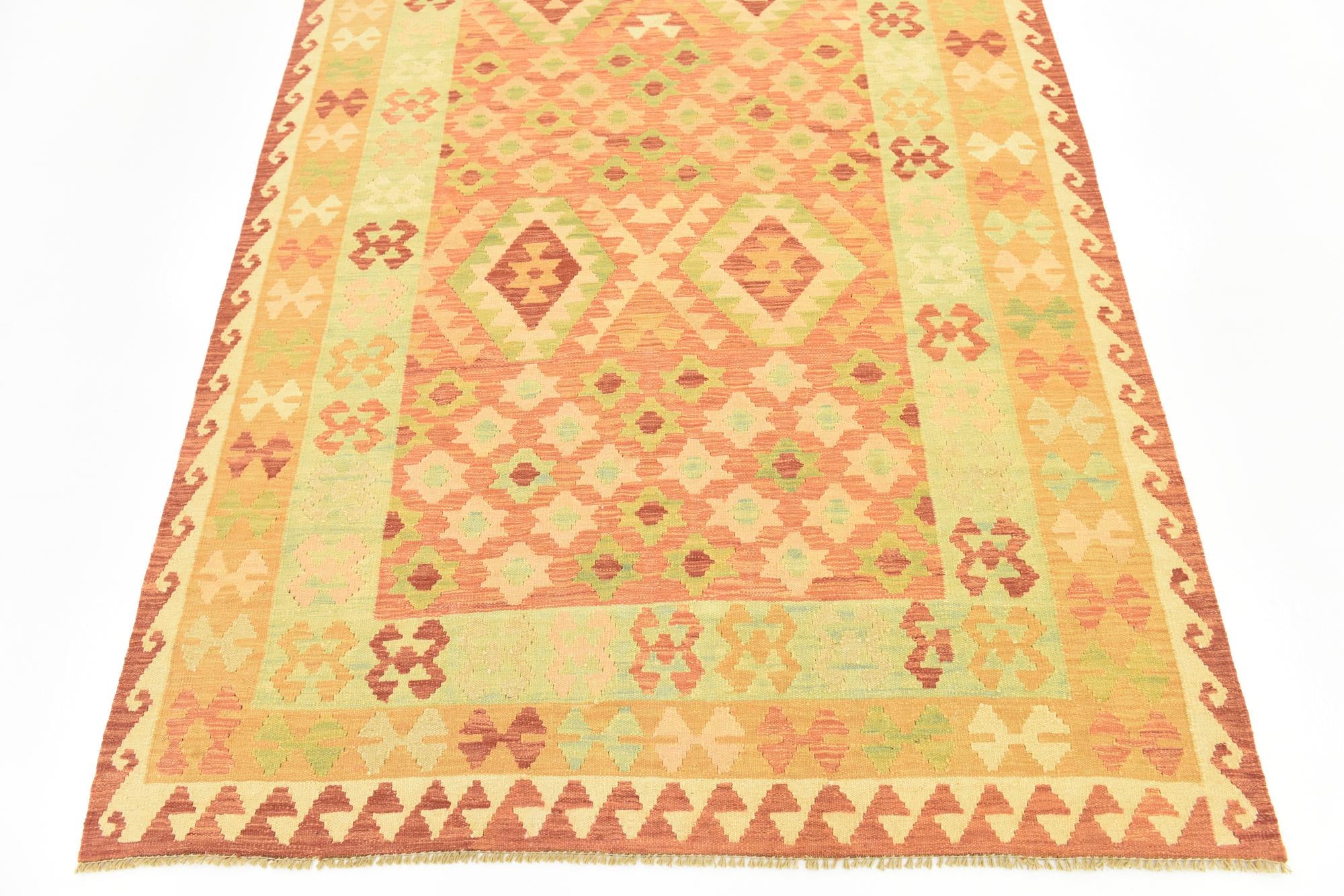 145cm x 205cm Hand Woven Kilim Waziri Wool Rug