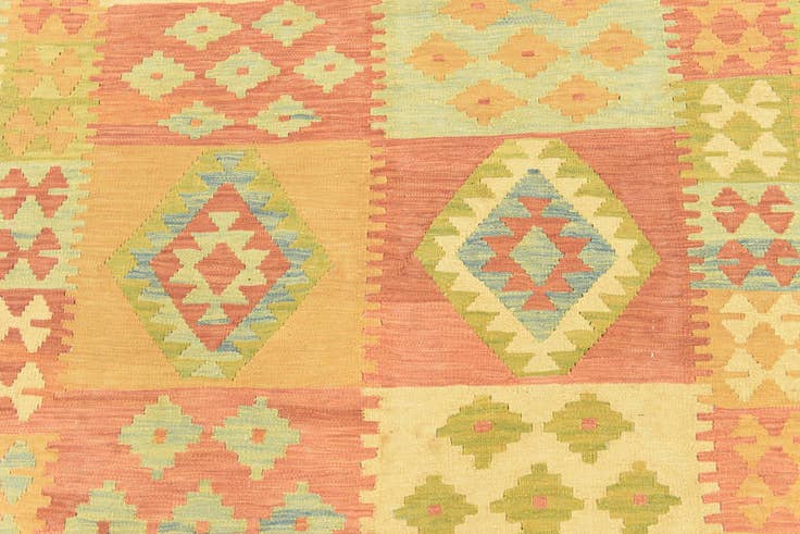 Detail image of 4' 9 x 6' 7 Hand Woven Kilim Waziri Wool Rug