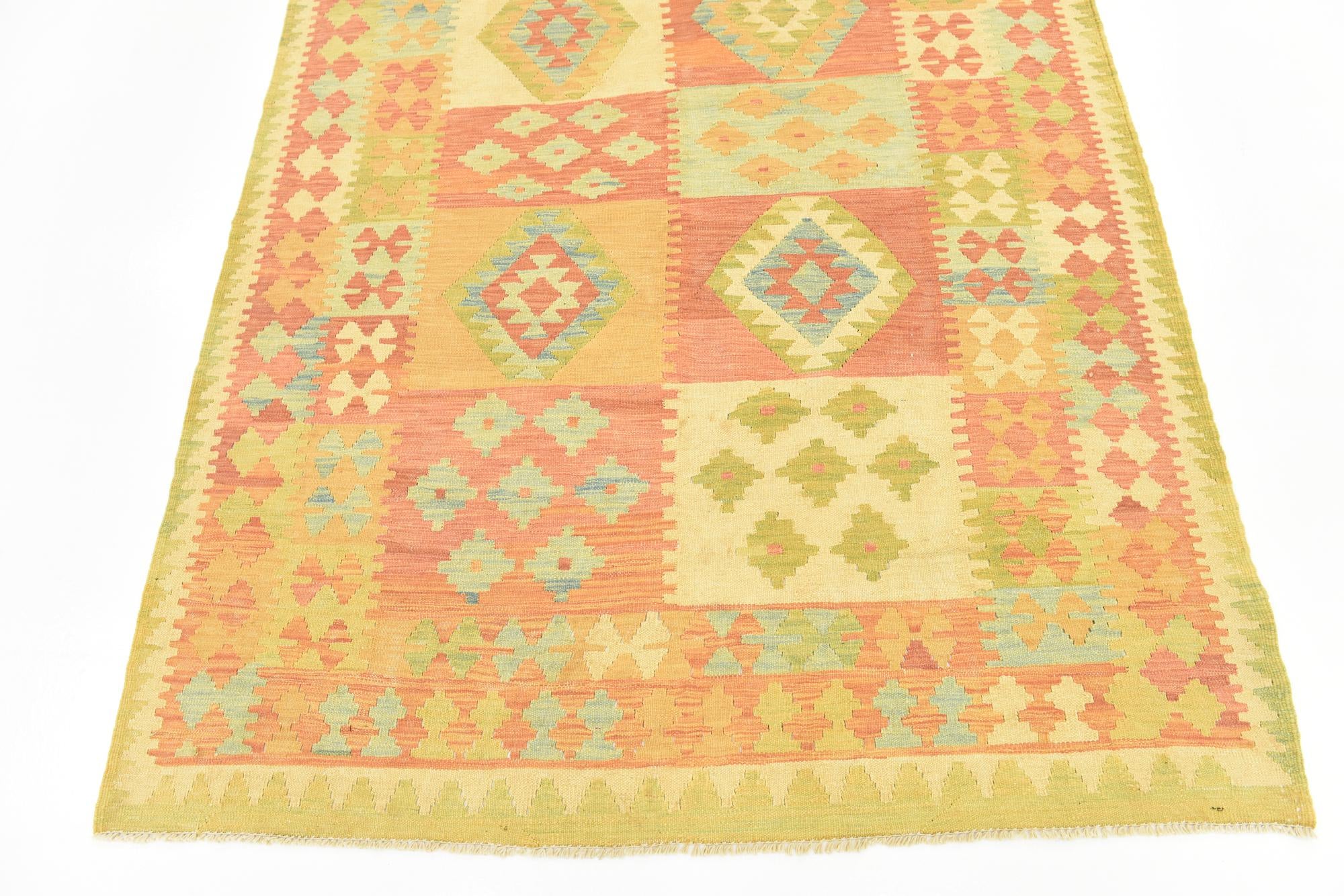 145cm x 200cm Hand Woven Kilim Waziri Wool Rug