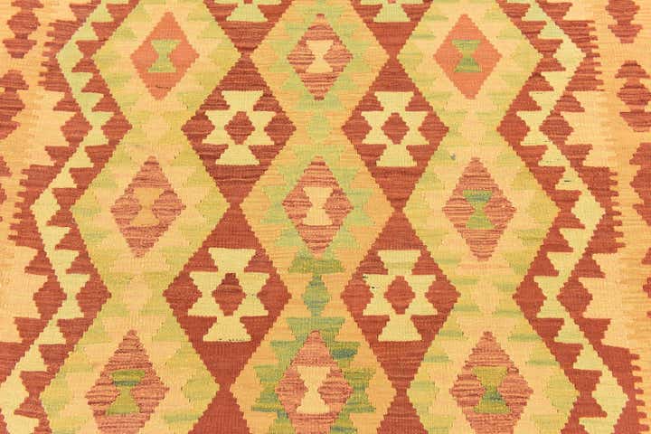 4' 6 x 6' 8 Hand Woven Kilim Waziri Wool Rug