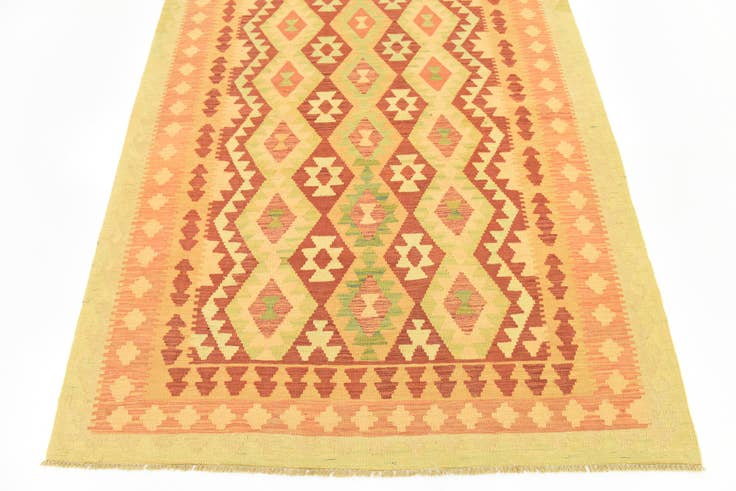 Detail image of 4' 6 x 6' 8 Hand Woven Kilim Waziri Wool Rug