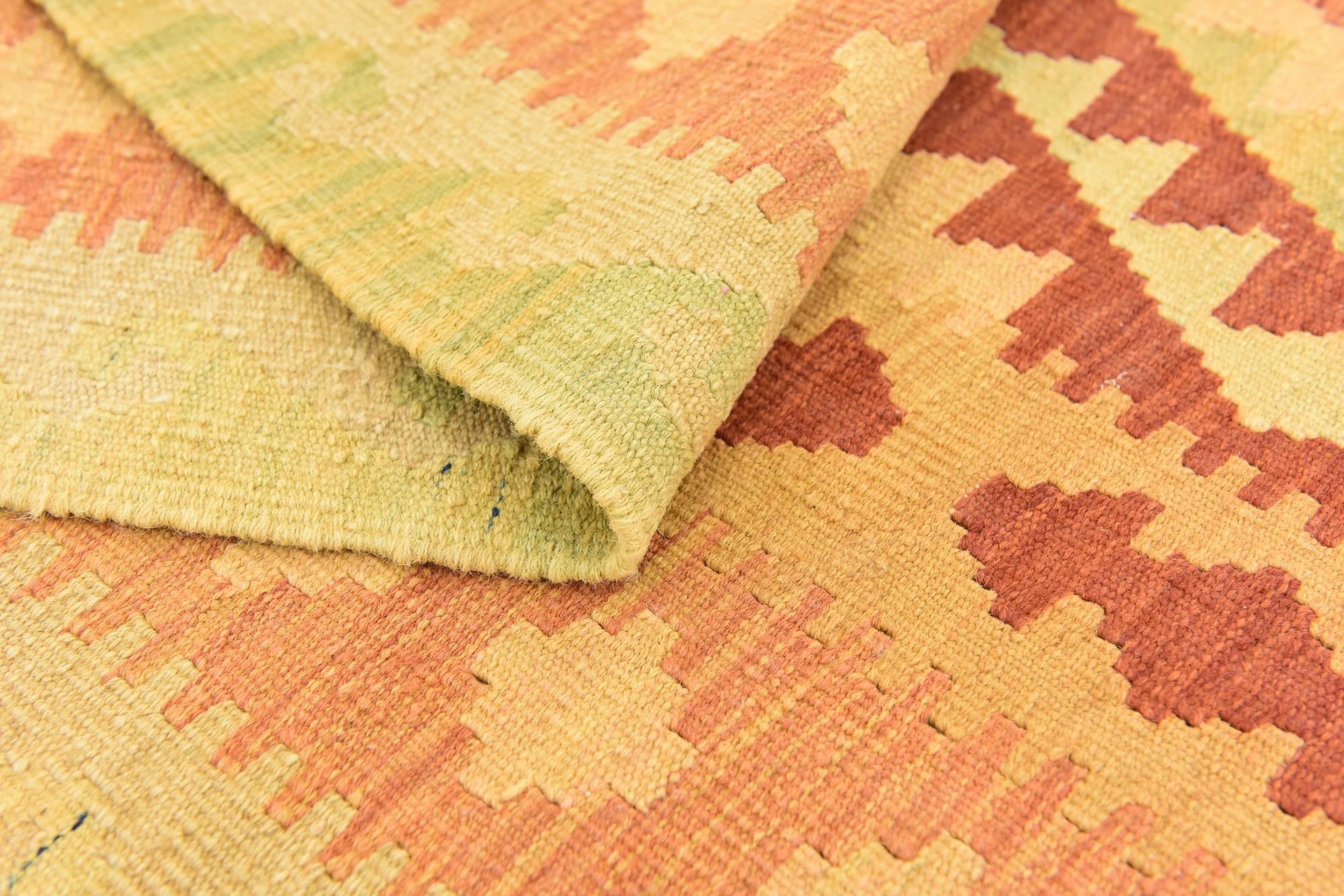 4' 6 x 6' 8 Hand Woven Kilim Waziri Wool Rug