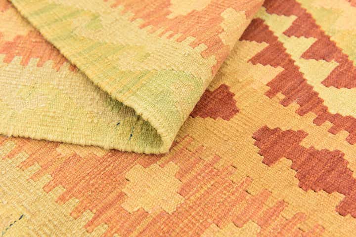4' 6 x 6' 8 Hand Woven Kilim Waziri Wool Rug