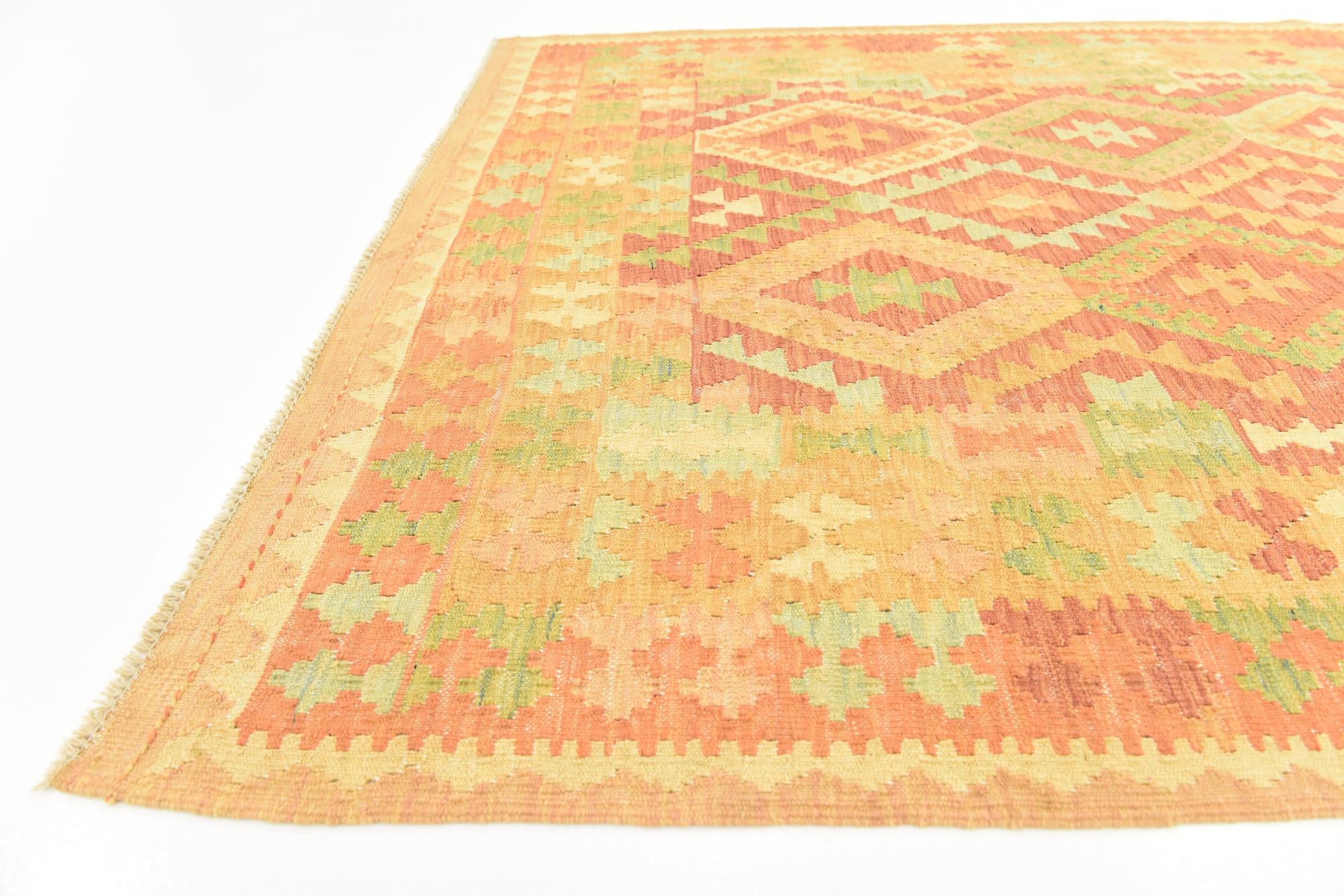 145cm x 200cm Tejido a mano Kilim Waziri Alfombra Lana