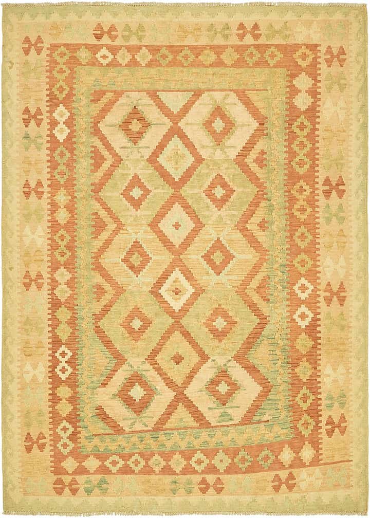 4' 10 x 6' 6 Hand Woven Kilim Waziri Wool Rug